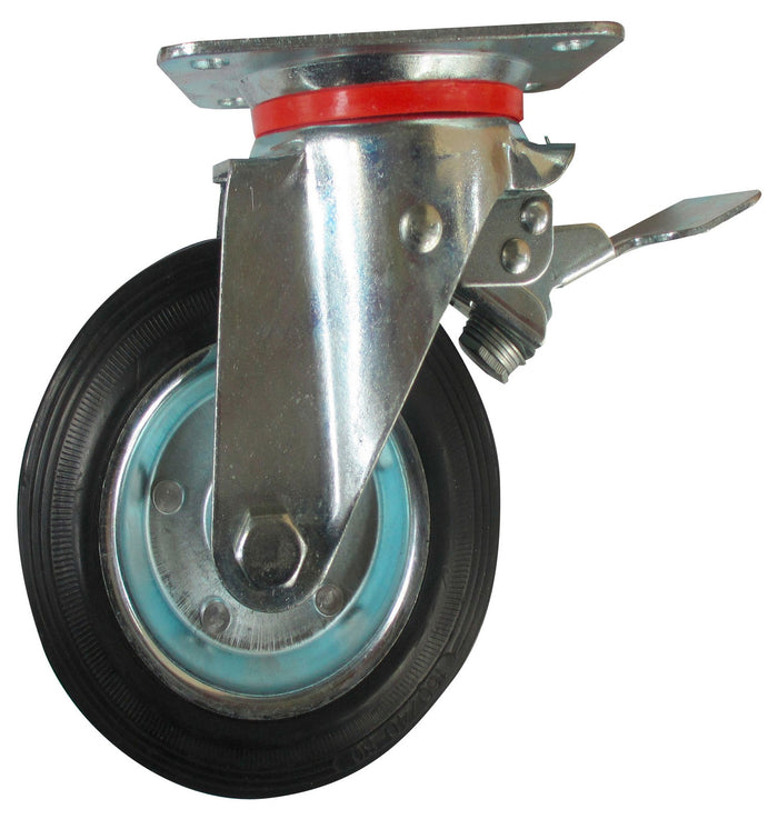 ruota industriale girevole diametro 75 mm con freno cod:ferx.10326