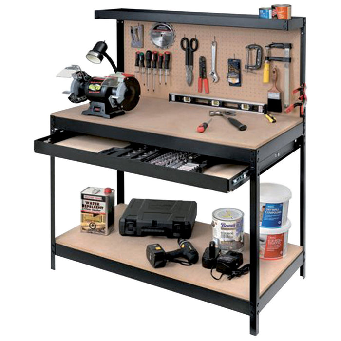 banco da lavoro con pannello dimensioni cm 121x61x93-150h cod:ferx.10328