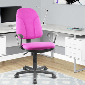 Sedia Scrivania da Ufficio 5 Ruote Girevole Ergonomica Altezza Regolabile Rosa