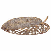Decoro foglia metallo dorato 38x34,5x4,5h
