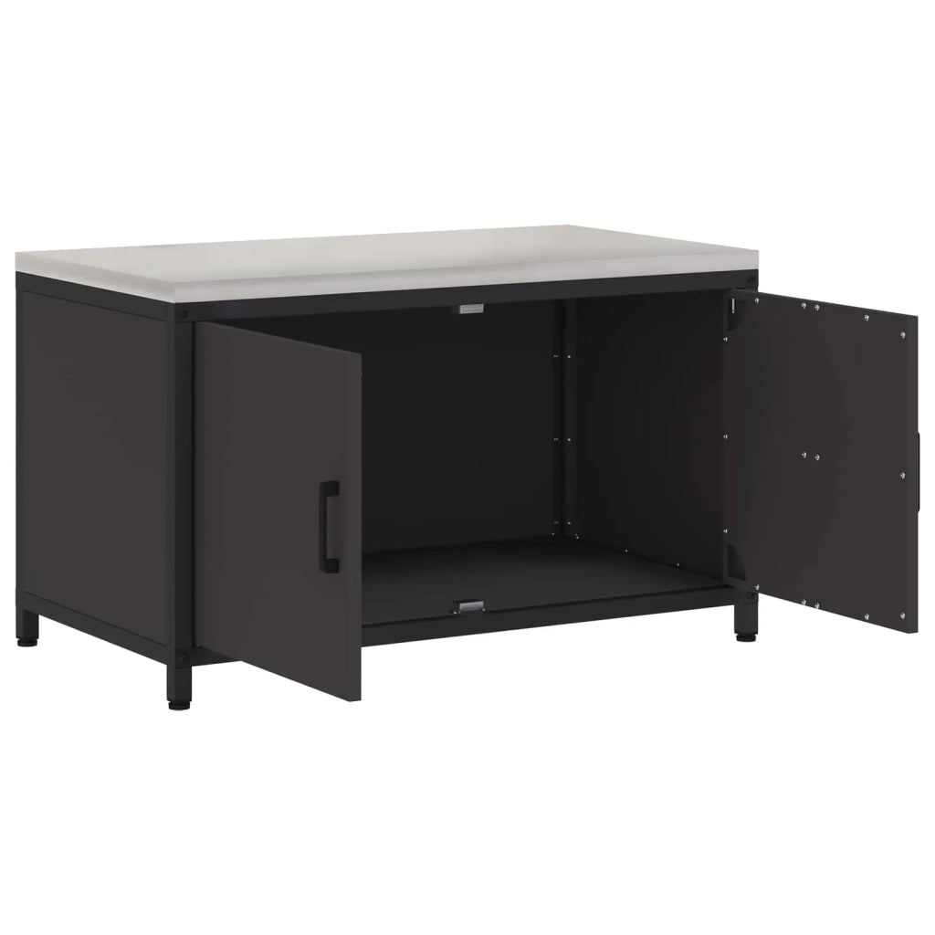 Stoccaggio in cucina con porta Nero 90 x 50 x 53 cm Acciaio 874996