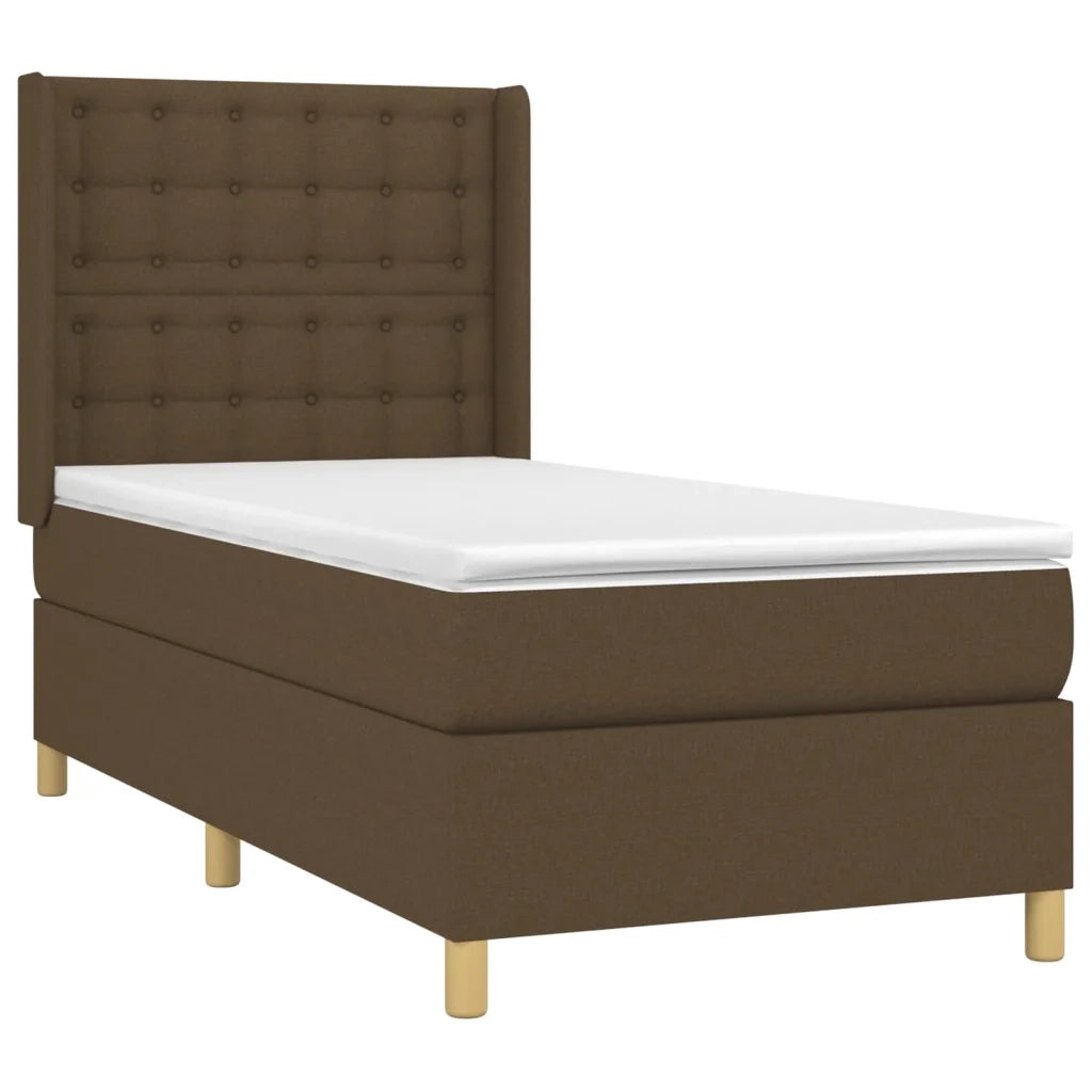Giroletto a Molle con Materasso Marrone Scuro 80x200 cm Tessuto cod mxl 57905