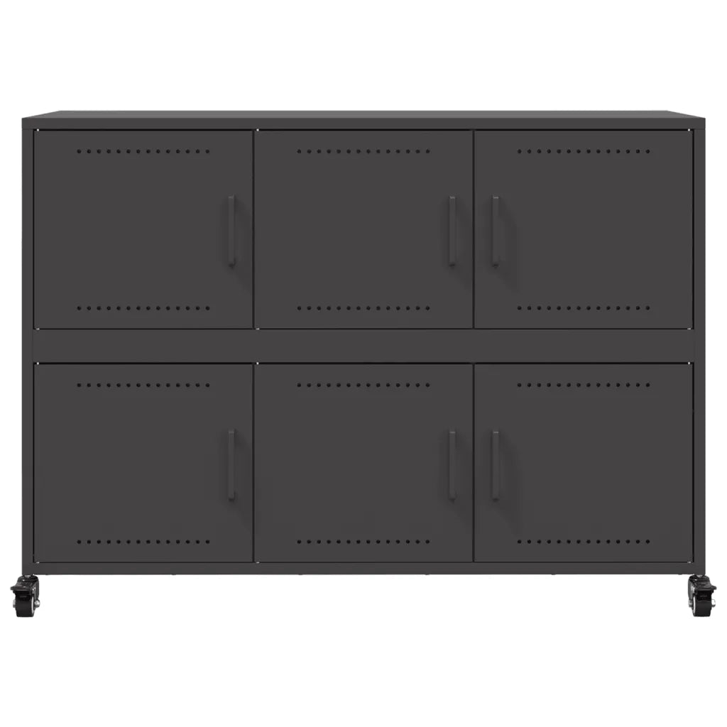 Credenza Nera 100,5x39x72 cm in Acciaio