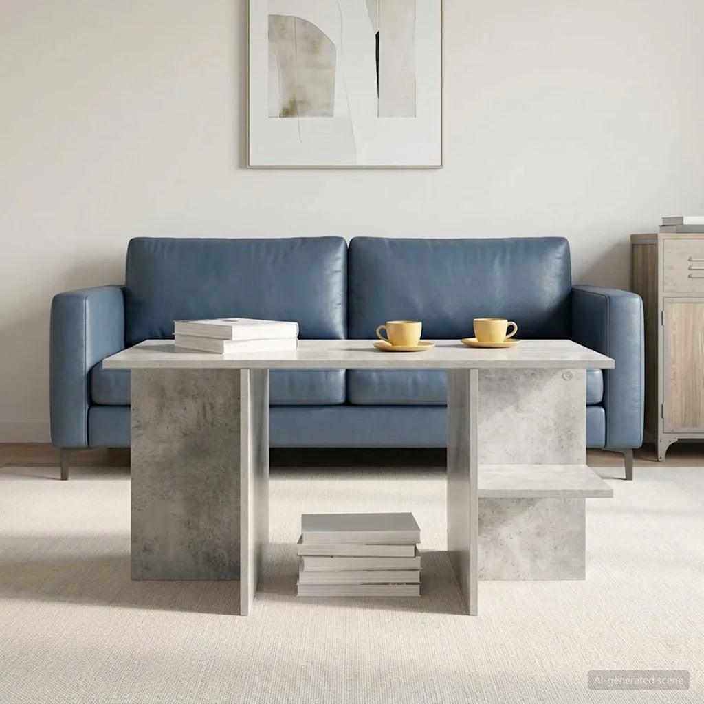 Tavolino da salotto Grigio Cemento 87 x 50 x 45 cm 8001058
