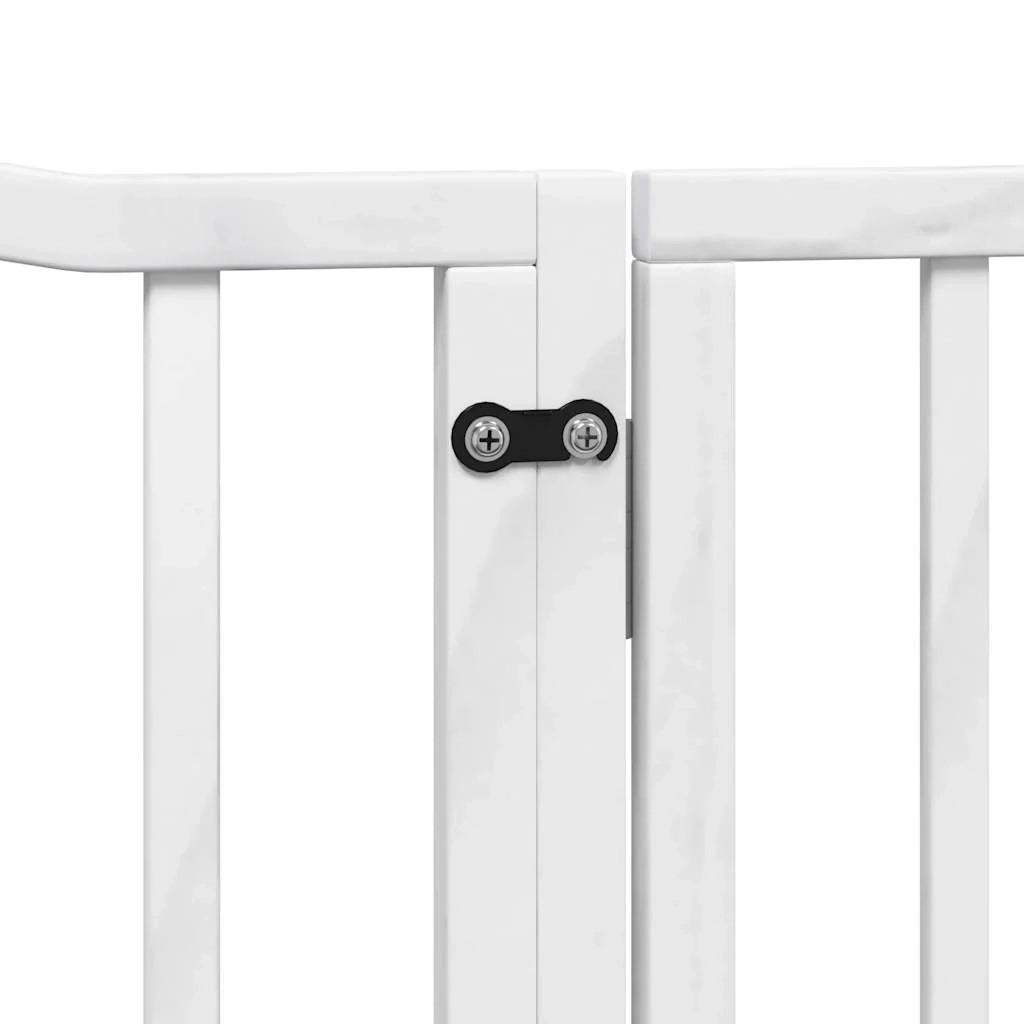 Cancelletto di sicurezza per animali domestici porta pieghevole 8 pannelli legno di pioppo bianco 02_0023265