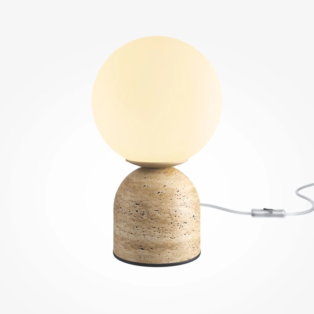 Lampada Da Tavolo Contemporanea Tavo Pietra Calcarea Beige 1 Luce G9