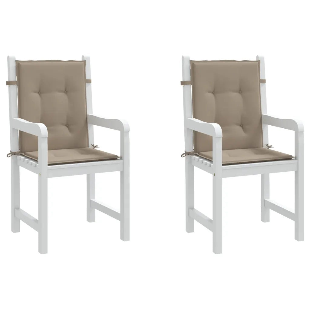Cuscini per Sedia 2 pz Tortora 100x50x3 cm in Tessuto Oxford