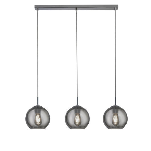 Lampadario Contemporaneo Balls Acciaio Cromo Fumè 3 Luci E14