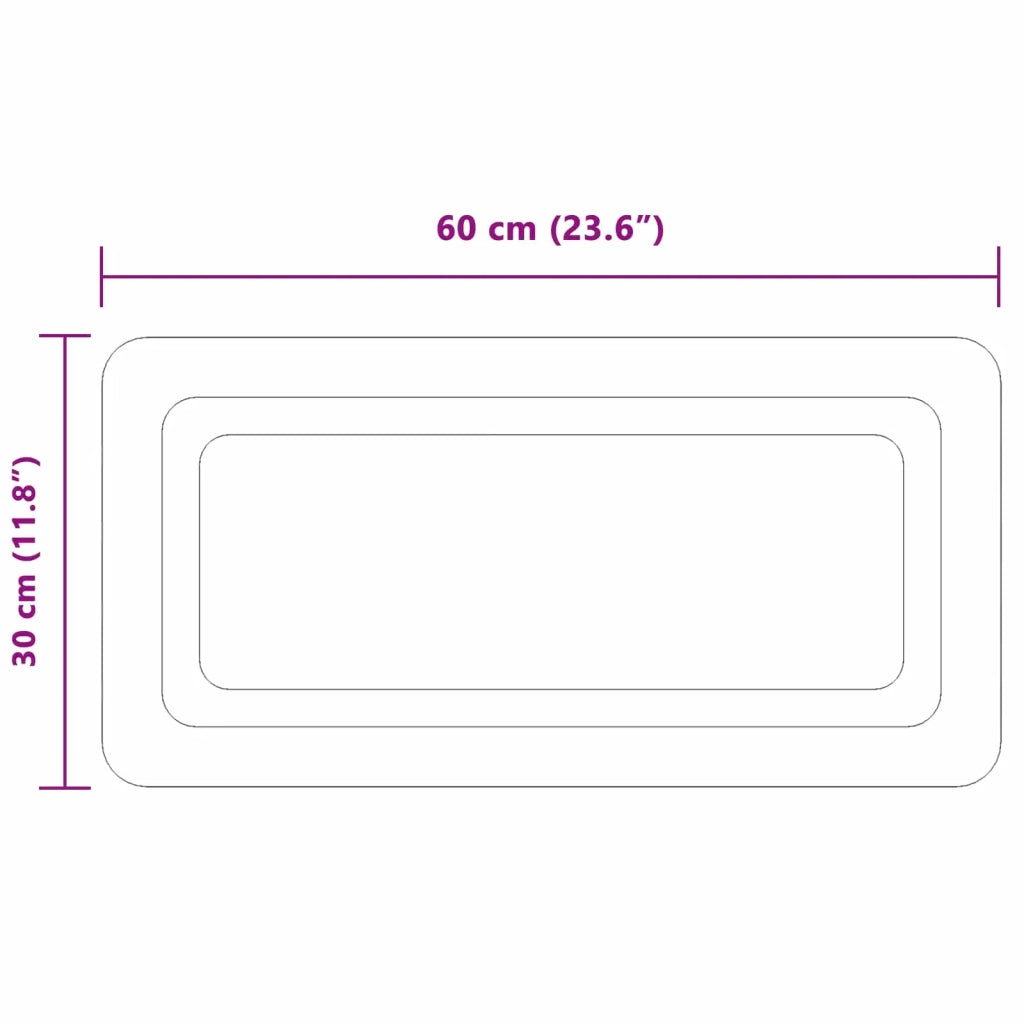 Specchio da bagno LED Trasparente 60 x 30 cm vetro temperato 42045831