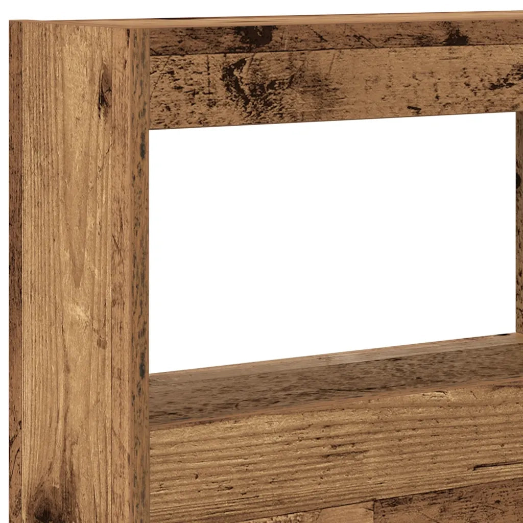 Testiera | Testata con Contenitore a LED Legno Antico 140x17x102 cm