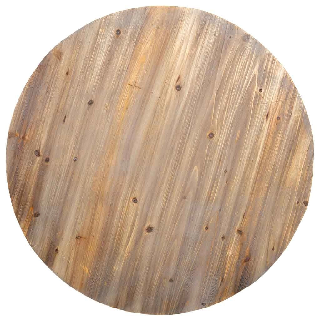 Tavolino rotondo in metallo e legno 80x80x45h cm
