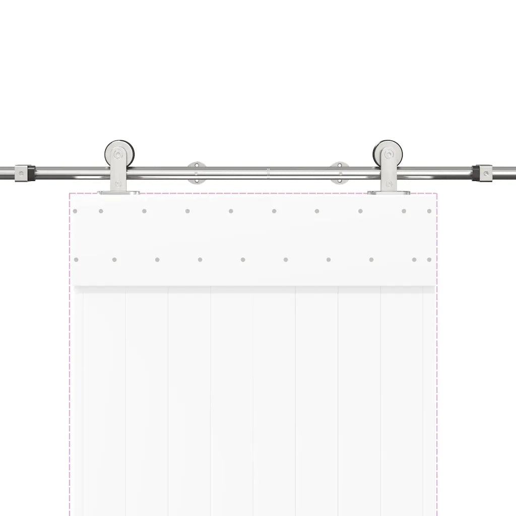 vidaXL Kit Binari Porta Scorrevole 200 cm Acciaio Inossidabile Argento