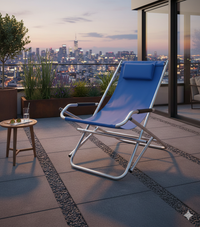 Sedia Sdraio Basculante Pieghevole in Alluminio Elba Blu