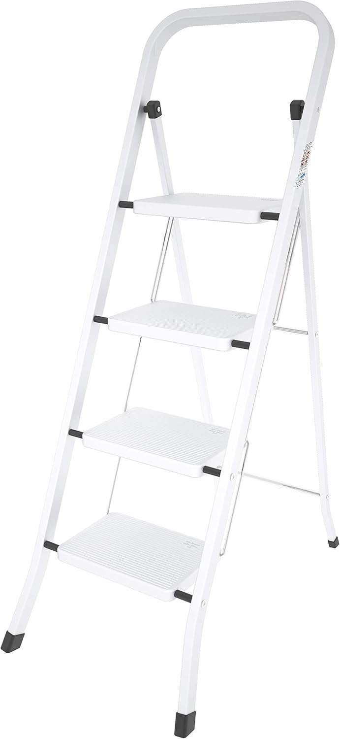 Sgabello Scala in acciaio a 4 gradini salvaspazio mod. FACTOTUM COLOMBO