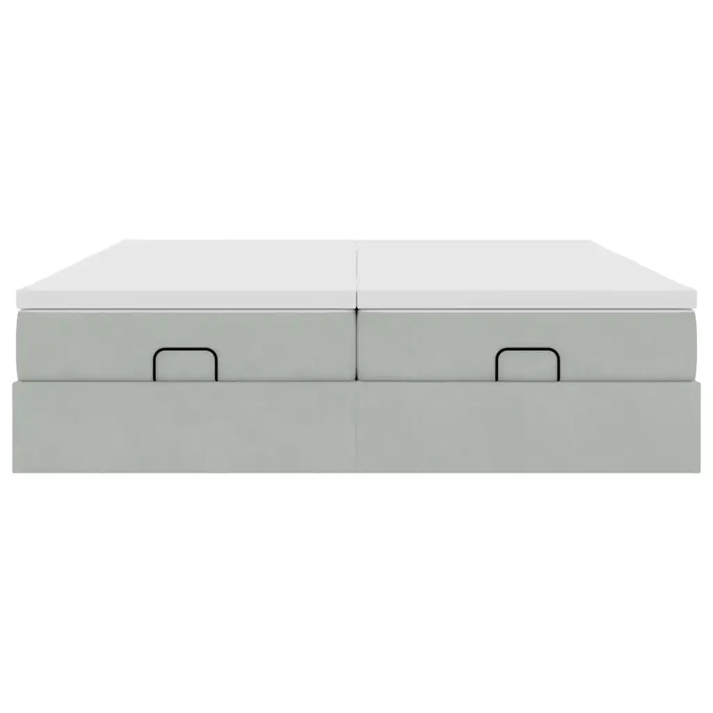 Struttura Letto Pouf con Materassi 200x200 cm Velluto 3311267