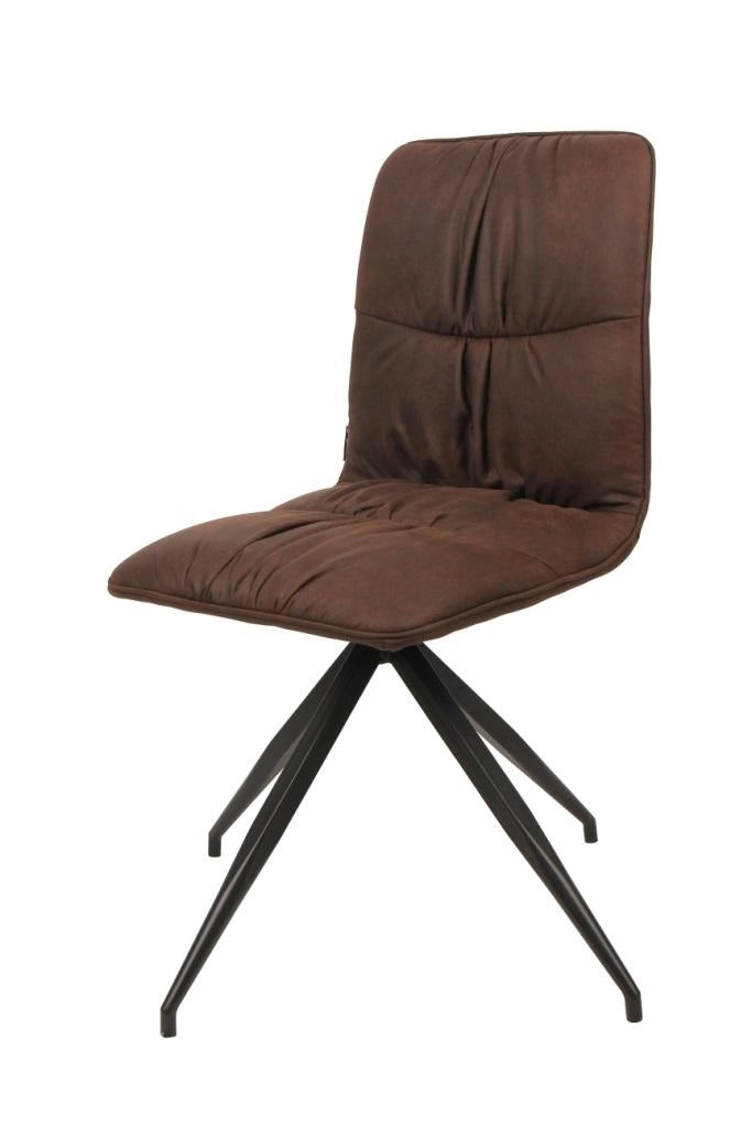 Sedia in tessuto microfibra effetto velluto marrone  43x38xh. 86.5 cm 2 pz