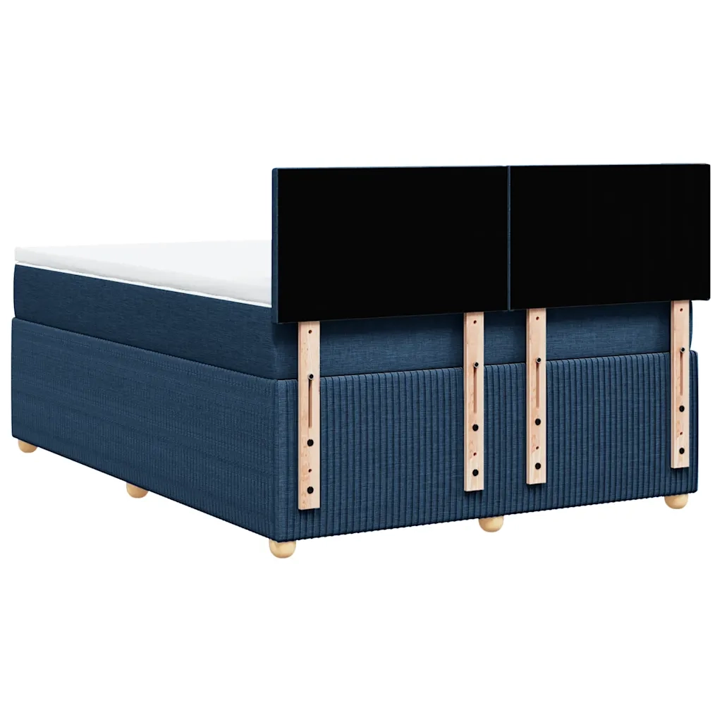 Giroletto a Molle con Materasso Blu 140x200 cm in Tessuto