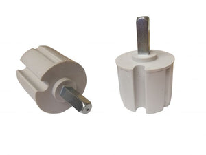 Calotta con perno quadrato per rullo tende da sole <i>(1 pezzo)</i> - Calotta per rullo 60mm - Colore grigio 7035