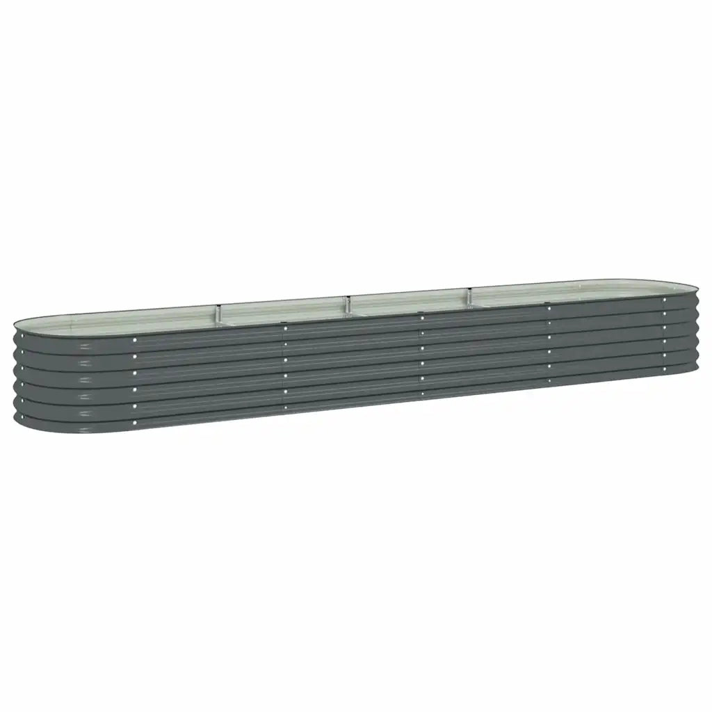 Letto Rialzato Giardino 400x80x44 cm in Acciaio Zincato Grigio 45526