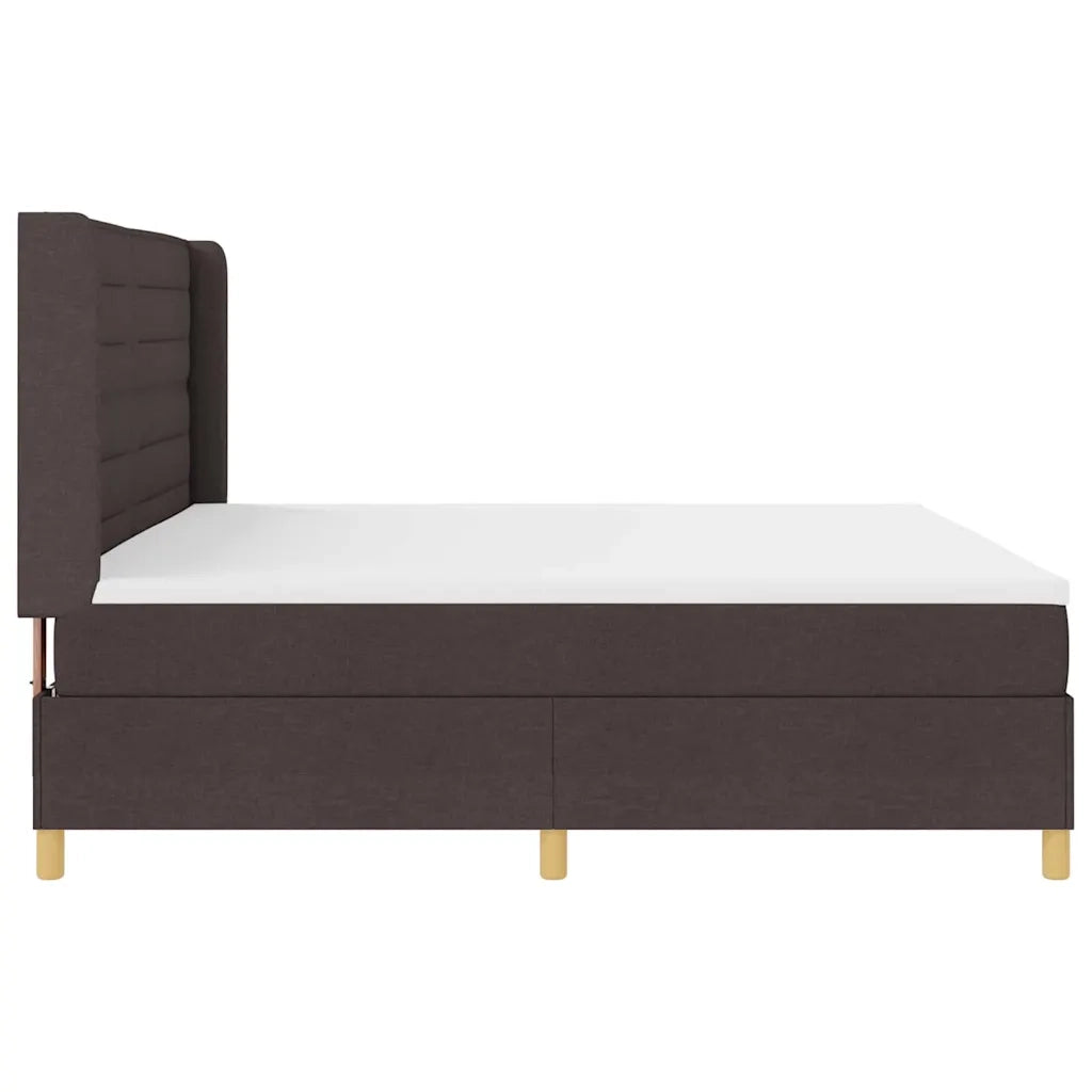 Letto a molle con materasso Marrone Scuro 200 x 200 cm Tessuto 3341794