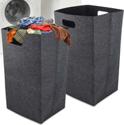 Set di 2 sacchi di stoccaggio in velluto, opzionale, 60 litri, pieghevole, per camera da letto, bagno, cucina e soggiorno, grigio scuro