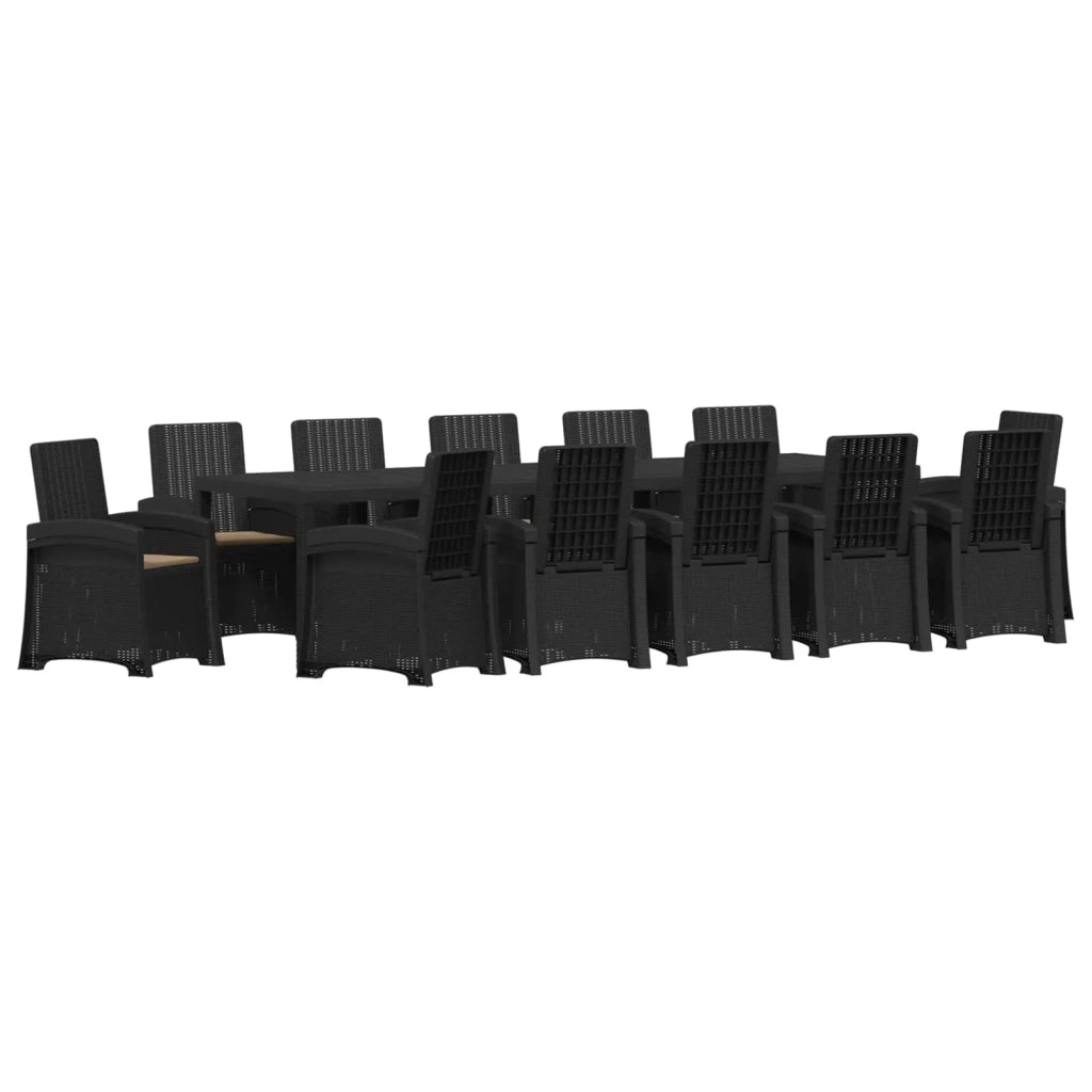Set da Pranzo per Giardino 14 pz Antracite e Tortora PP 3430185