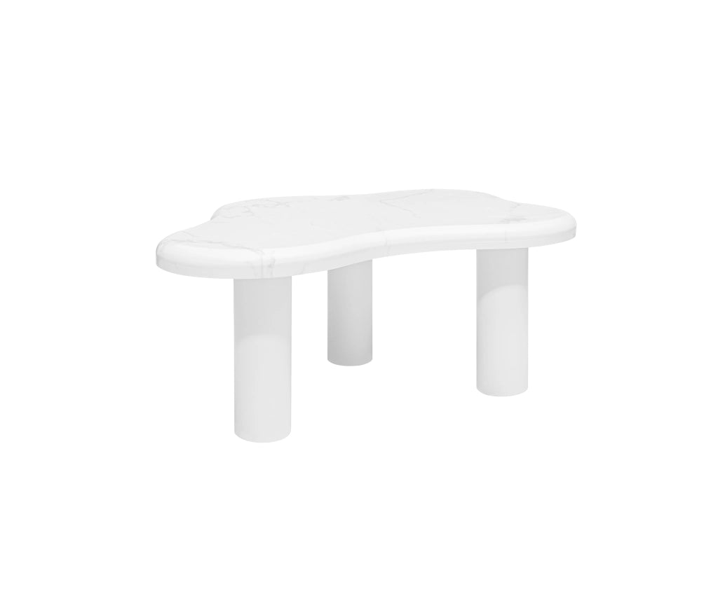TAVOLINO DA SALOTTO Effetto Marmo 102,5x72,7x19,5 cm Bianco