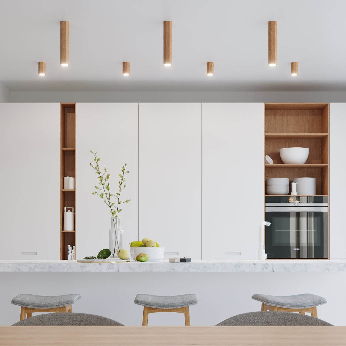 Lampada a soffitto ZEKE 30 rovere