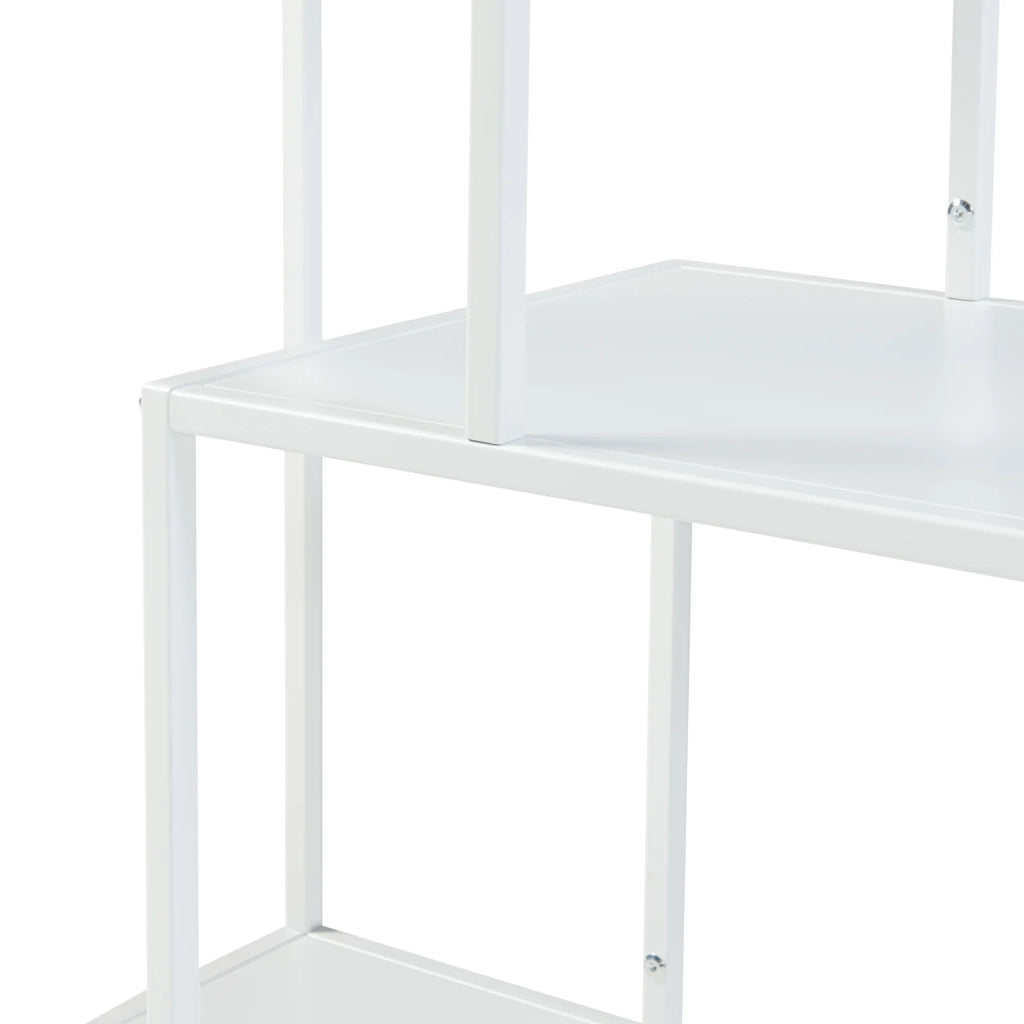 Libreria in acciaio a 4 ripiani 115 x 75 x 35 cm bianco opaco 03_0009006