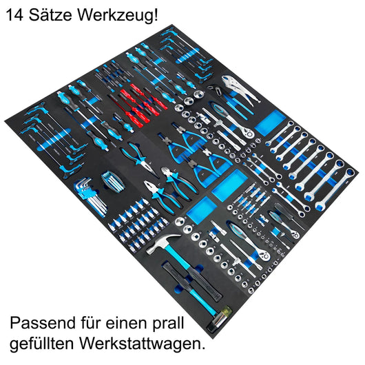 Set di utensili, 14 set per carrello da officina