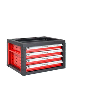 Cassetta degli attrezzi su carrello portautensili, colore rossa