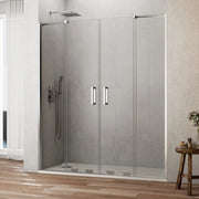 Box doccia frontale KENNA 2 fissi + 2 scorrevoli 190 cm (181-191) cromo lucido vetro trasparente
