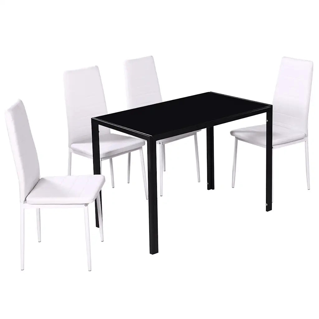 Set Tavolo da Pranzo 5 pz Nero e Bianco CFW3261984