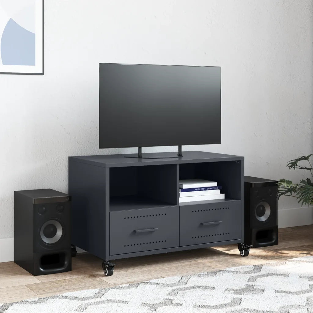 Mobile TV-Credenza TV-Console TV Antracite 68x39x43,5 cm in Acciaio 560503