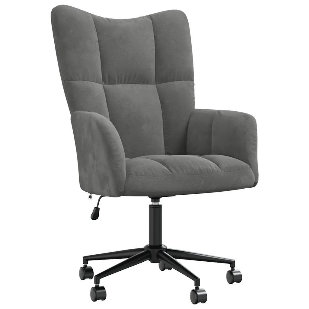 Sedia Relax Grigio Scuro in Velluto 328173