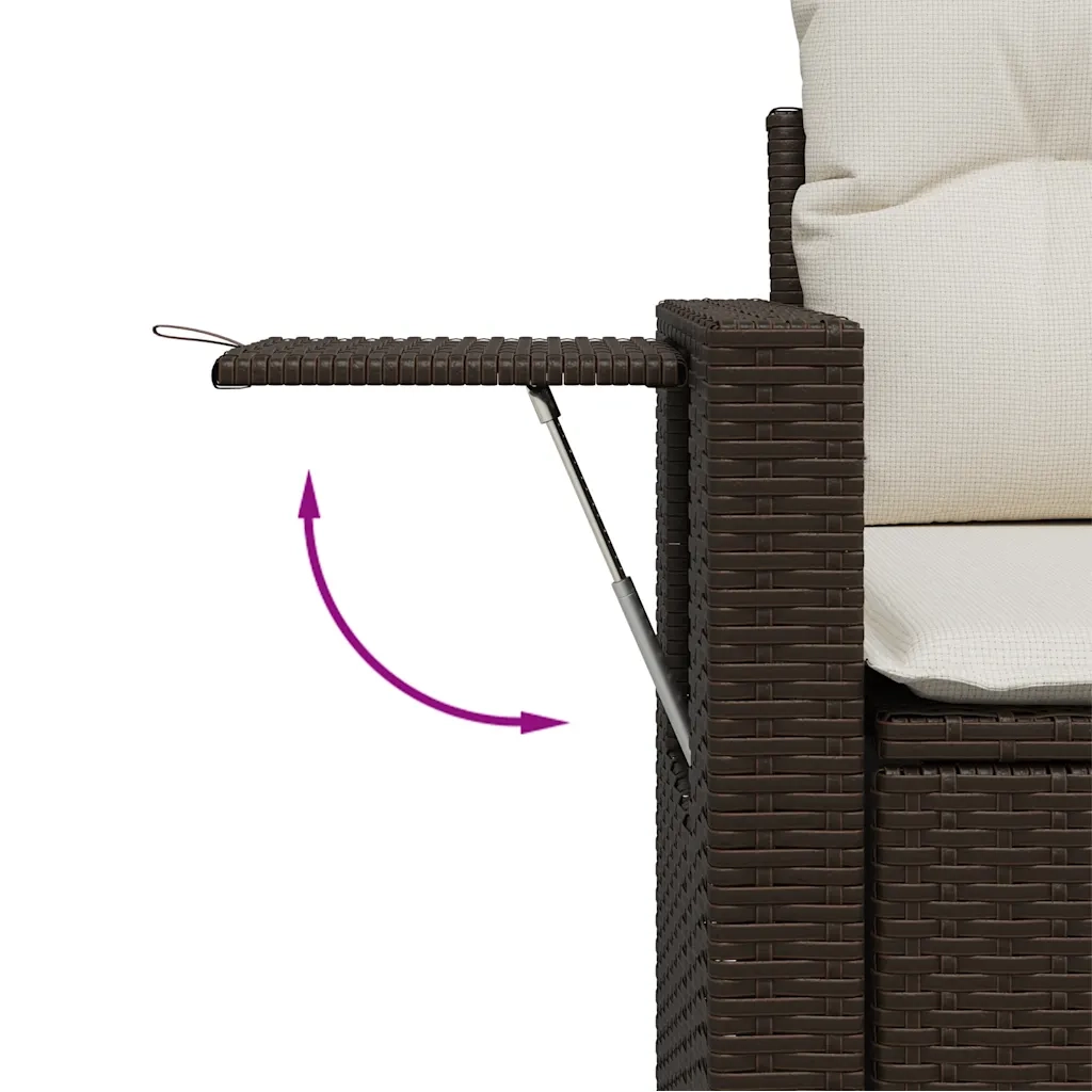 Set Divani da Giardino 11 pz con Cuscini Polyrattan Marrone 3220722