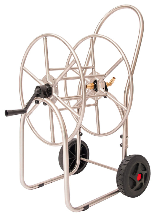 Carrello Avvolgitubo Manuale con Ruote 80 mt Tubo Ø3/4” in Acciaio Inox Agrati