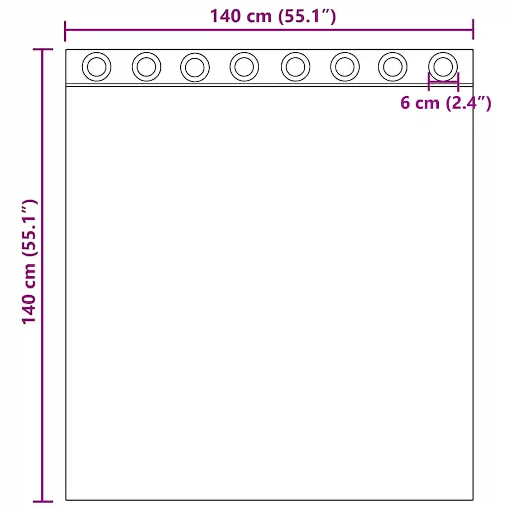 Tende in Voile con Occhielli 2 pz Nero 140x140 cm 4102059