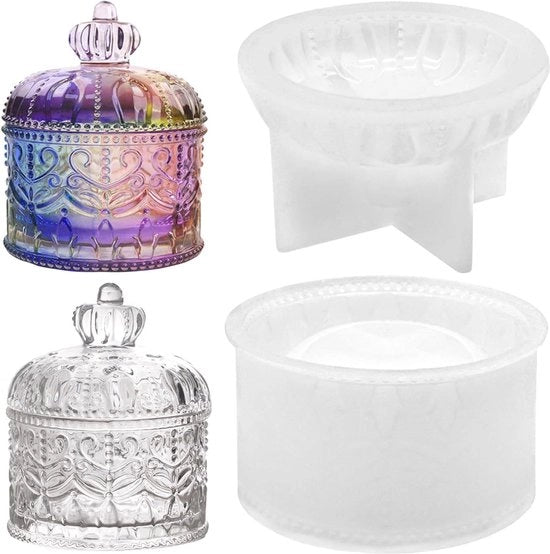 Cassa di conservazione in silicone con coperchio per la creazione di DIY - Mal per scatola di gioielli - Molde di cera - Articoli per la lavorazione di resine epoxy