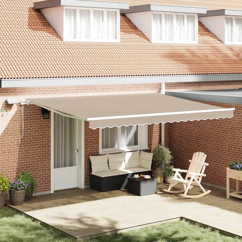 Tenda Retrattile Beige 450 × 300 cm Tessuto e acciaio 3330970