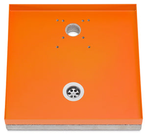 Base Portaciottolo per Fontane 40x40x8 cm in Metallo con Base in Cemento Belfer 42/BSE/10 Arancione