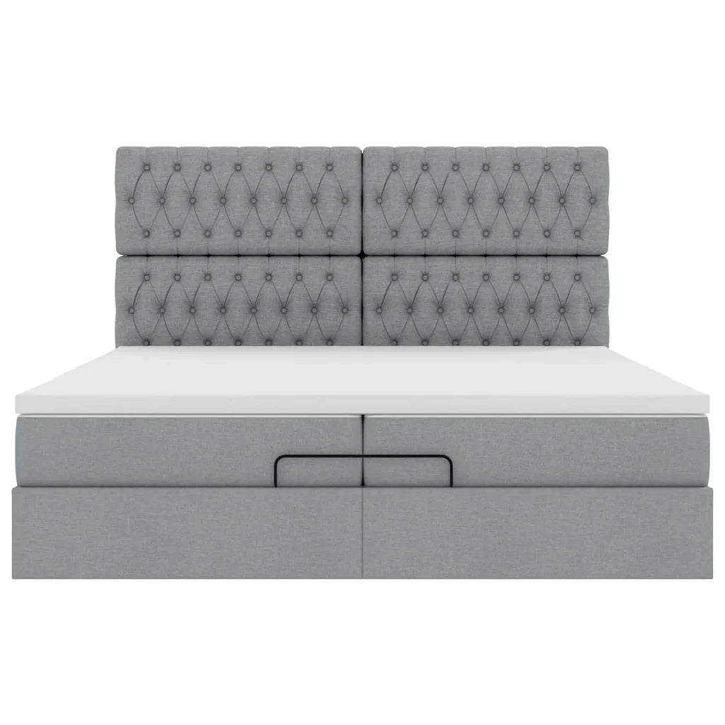 Struttura Letto Pouf con Materassi 200x200 cm in Tessuto 3314114