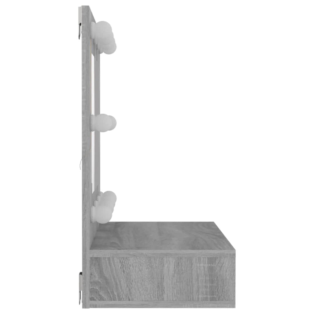 Armadio a specchio con illuminazione a LED 60 x 31,5 x 62 cm grigio 02_0006676