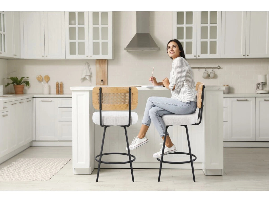 Set di 2 seggioloni in tessuto "Wilfried" - 51 x 44 x 95 cm - Beige