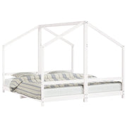Giroletto per Bambini | Letto Infantile | Lettino Bianco 2x(90x200) cm Legno Massello Pino