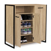 IDMarket - 18-pair LUIS Scarpiera a 3 ante con nicchia dal design industriale