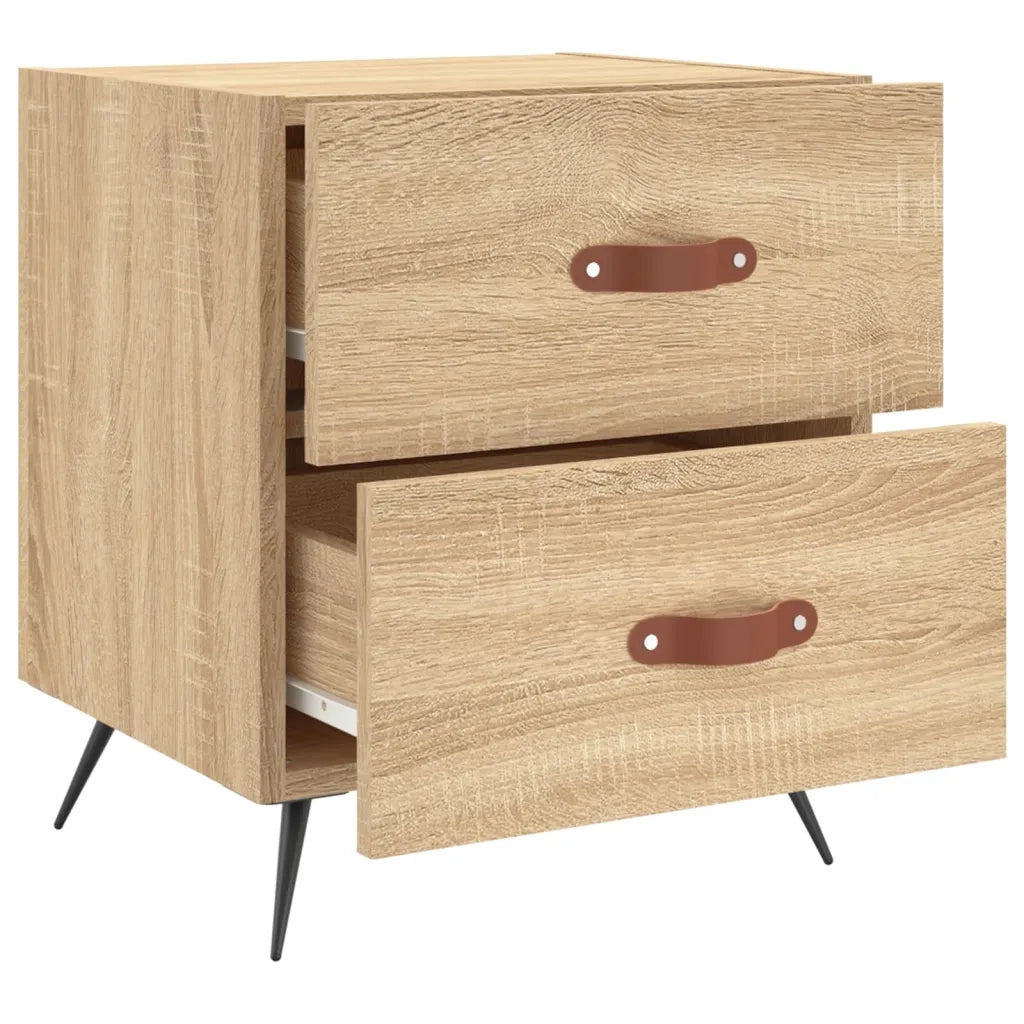 Comodini 2 pz Rovere Sonoma 40x35x47,5 cm in Legno Multistrato