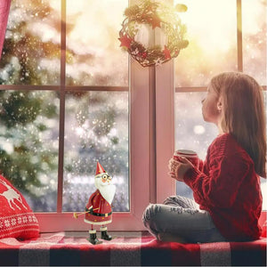 Statuina Babbo Natale Figura in Metallo Decorazione Addobbo Natalizio 42 cm