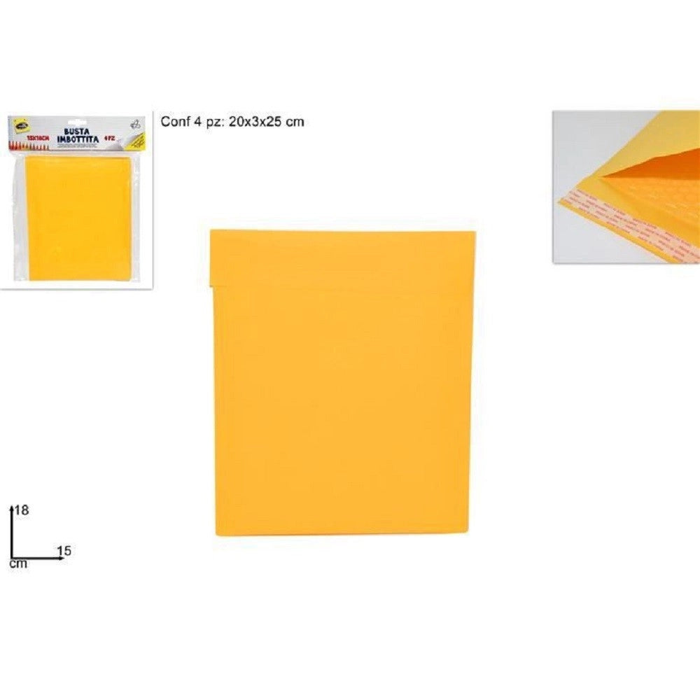 Trade Shop - Set 4 Pezzi Buste Imbottite Misura 15x18cm Spedizioni Postali Lettere Bolle Aria -