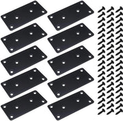Beugolo per fissaggio 10x - Supporti piani - Acciaio inossidabile - Riparazioni di mobili - Sostenibile - Dimensioni 100x49x2 mm - Beugolo angolare